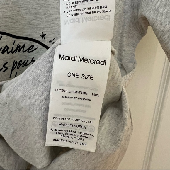 NWOT MARDI MERCREDI TSHIRT SWING THE TAIL DDANJI FLOWER CHOKER_OATMEAL BLACK - Picture 6 of 8